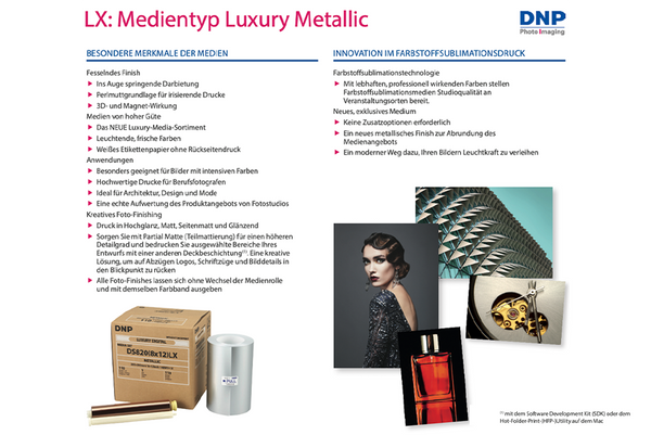 DNP DS620 6x8" (15x20cm) LUXURY DIGITAL METALLIC LX Mediaset