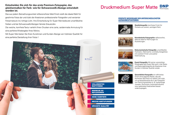 DNP DS620 6x8" (15x20cm) LUXURY DIGITAL SUPER MATTE LX Mediaset