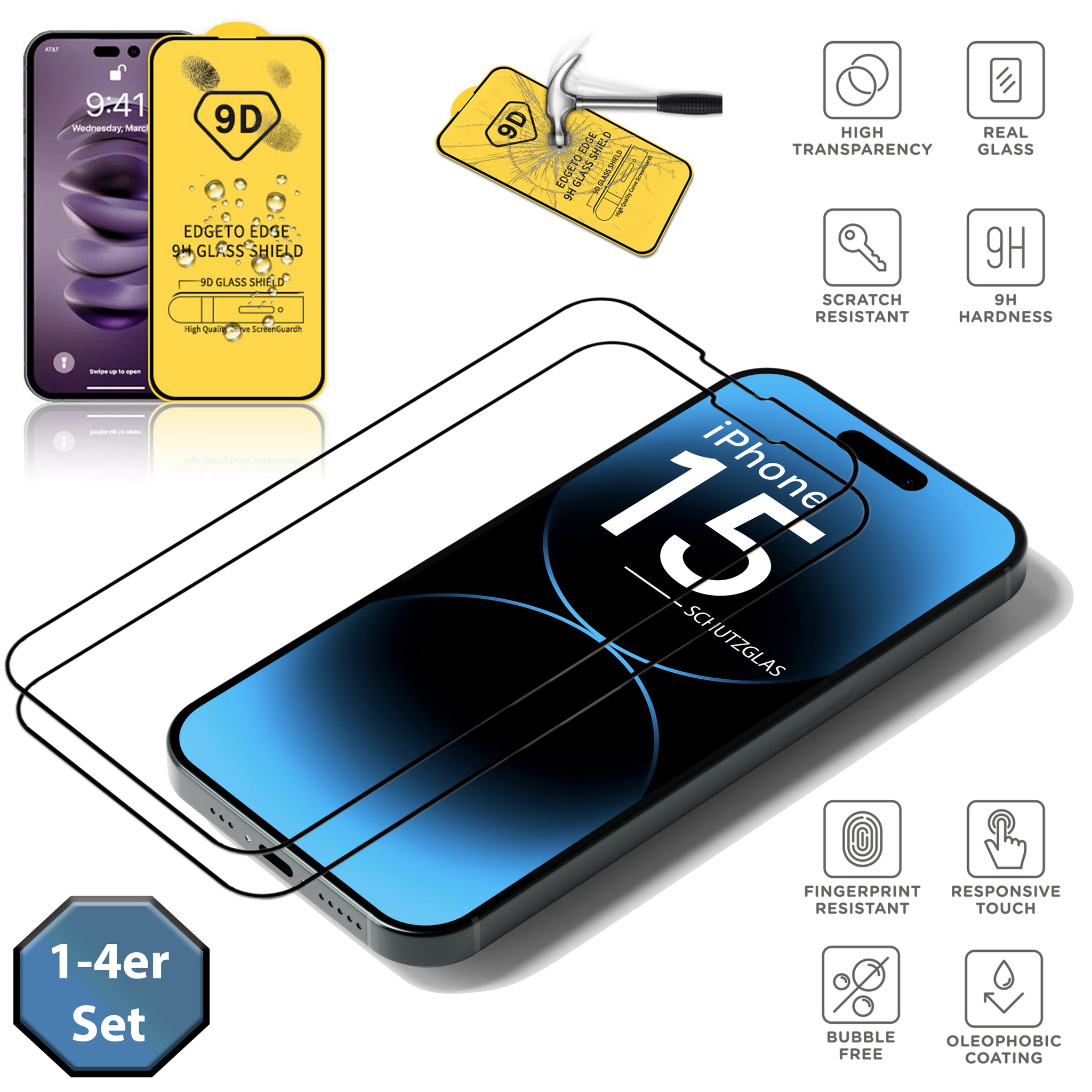 iPhone 15 Pro Max, iPhone 15 Plus Schutzglas