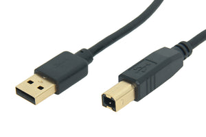 USB 2.0 Premium Kabel A/B vergoldet mit Ferrit, schwarz 1,8m