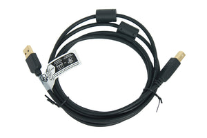 USB 2.0 Premium Kabel A/B vergoldet mit Ferrit, schwarz 1,8m