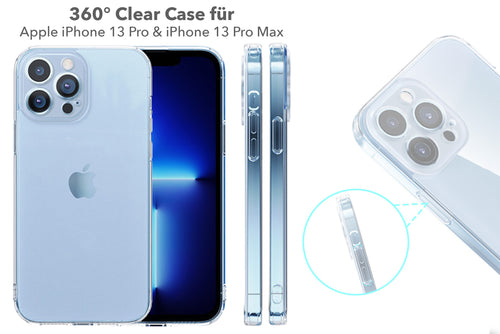 360° Silikon Clear Case Cover für Apple iPhone 13 Pro & 13 Pro Max Klar Hülle