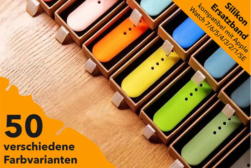 Silikon Ersatzarmband für Apple Watch 7,6,5,4,3,2,1, SE 38-45mm
